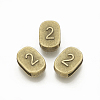 Tibetan Style Alloy Number Slide Charms TIBEB-R066-02-FF-1