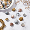 36Pcs 6 Styles 1-Hole Zinc Alloy Shank Buttons BUTT-OC0001-38-5