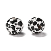 Printed Wood European Beads WOOD-F011-06-2