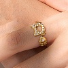 304 Stainless Steel Micro Pave Cubic Zirconia Cuff Open Rings for Women SA-CBAABBA-04G-1