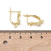 Brass Micro Pave Clear Cubic Zirconia Hoop Earring Findings KK-Z143-07G-3