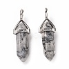 Natural Map Stone Pointed Pendants G-K329-64P-2