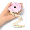 5 Rolls 5 Patterns Single Face Printed Cotton Satin Ribbons OCOR-YW0001-04-5