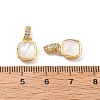 Brass Micro Pave Cubic Zirconia with Natural Shell Charms KK-G533-15G-3