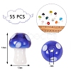 55Pcs 11 Style Mushroom Handmade Lampwork Beads LAMP-SZ0001-14-2
