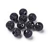 CZ Brass Micro Pave Grade AAA Gunmetal Color Cubic Zirconia Round Beads KK-O065-8mm-01B-NR-1
