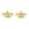 Rack Plating Brass Pave Cubic Zirconia Slide Charms KK-G464-02G-2