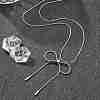 Anti-Tarnish 304 Stainless Steel Bowknot Pendant Round Snake Chain Necklaces for Women NJEW-Z044-10P-1
