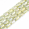 Electroplate Transparent Glass Beads Strands EGLA-N002-25-C02-1