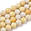 Ombre Effect Dyed Crackle Glass Round Beads Strands GLAA-T031-01F-1