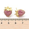 Strawberry Brass Micro Pave Cubic Zirconia Stud Earrings EJEW-M077-15G-2