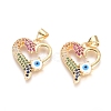 Brass Micro Pave Cubic Zirconia Pendants KK-I657-30G-1