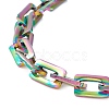 PVD Vacuum Plating Rectangle 201 Stainless Steel Chain Bracelets BJEW-N240-06M-3