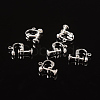 Brass Clip-on Earring Findingsfor non-pierced Ears X-EC143-S-3