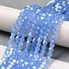 Imitation Jade Electroplate Glass Beads Strands GLAA-F029-J4mm-C04-4