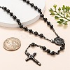 Men's Rosary Bead Necklace with Crucifix Cross NJEW-I011-6mm-04-7