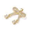Brass Micro Pave Clear Cubic Zirconia Pendants KK-A299-09G-2