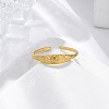 Flower 304 Stainless Steel Open Cuff Rings for Women RJEW-M019-25G-1