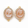 Brass Clear Cubic Zirconia Links Connectors KK-N233-120B-NF-1