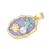 Brass Enamel Pendants KK-U068-02A-01G-2