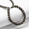 Natural Pyrite Beads Strands G-L031-6mm-01-4