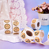 4 Rolls 4 Styles Paper Sticker with Word Thank You STIC-TA0001-03-4