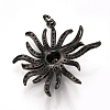 Brass Micro Pave Cubic Zirconia Pendants ZIRC-T004-21B-3