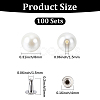 100 Bags ABS Plastic Imitation Pearl Rivet Studs DIY-GF0013-39-2