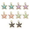 10Pcs 5 Colors Alloy Enamel Pendants ENAM-YW0002-66-1
