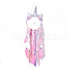 Handmade Unicorn Woven Net/Web with Feather Wall Hanging Decoration LS-HJEW-A001-01A-4