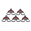 Spray Painted Alloy Enamel Pendants ENAM-N055-026-B01-NR-1