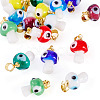 16Pcs 8 Colors Handmade Lampwork Pendants LAMP-TA0001-78-3