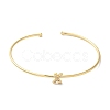 Rack Plating Brass Micro Pave Clear Cubic Zirconia Letter Open Cuff Bangles BJEW-A018-01G-X-2