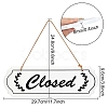Closed & Open Sign Natural Wood Door Hanging Decoration for Front Door Decoration HJEW-CN0001-02-2