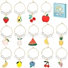Alloy Enamel Wine Glass Charms AJEW-SC0002-10-1