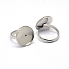 Tarnish Resistant Adjustable 304 Stainless Steel Finger Rings Components STAS-E144-026-14mm-4