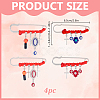 4Pcs 4 Styles Steel Brooches JEWB-DR00026-2