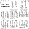 8Pcs 8 Style Rack Plating Brass Micro Pave Clear Cubic Zirconia Pendants ZIRC-OC0001-05P-2