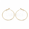 Brass Hoop Earrings EJEW-T007-01G-NF-1