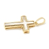 Brass Pave Natural White Shell Pendants KK-S522-01A-G-2