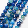 Natural Striped Agate/Banded Agate Bead Strands X-G-K166-13-8mm-06-1