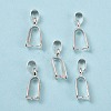 Silver Color Plated Brass Ice Pick Pinch Bails X-KK-K802-S-4