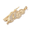 Brass Clear Cubic Zirconia Pendants KK-Z050-03G-04-2