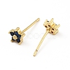 Cubic Zirconia Flower Stud Earrings EJEW-C035-15G-02-2