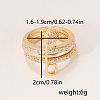 Brass Micro Pave Cubic Zirconia Finger Rings FA7520-1-1