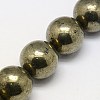 Natural Pyrite Beads Strands G-L031-14mm-01-2