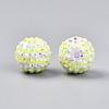 Stripe Pattern Resin AB Rhinestone Round Beads RESI-S313-18x20-13-2