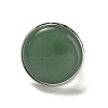 Natural Green Aventurine Round Adjustable Rings RJEW-K371-09S-13-3