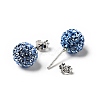 Gifts for Her Valentines Day 925 Sterling Silver Austrian Crystal Rhinestone Ball Stud Earrings for Girl Q286H081-2