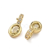 Brass Micro Pave Cubic Zirconia Charms KK-Q039-04A-G-2